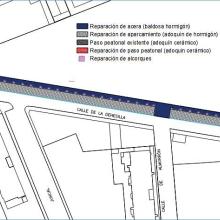 El Ayuntamiento inicia la reparación de la acera y el paso peatonal de la calle Dehesilla